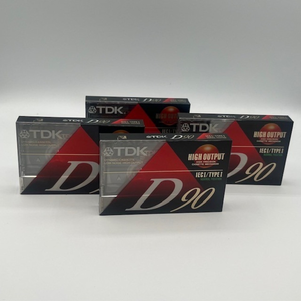 Lot of 4 TDK D90 Dynamic Cassette Tapes 90 Minute Type I Normal Position Sealed